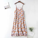 MQTIME  -  Boho Strapless Dress Floral Printing Beach Sundress Backless Viscose Loose Fit Holiday Summer Dresses Mujer Vestidos
