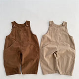  MQTIME  -  Autumn New Children Loose Overalls Solid Boys Vintage Jumpsuit Girls Strap Trousers Baby Casual Overalls Kids Clothes