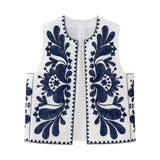 MQTIME  -  Embroidery Vest For Women Y2k Vintage Casual Sleeveless Cardigan Waistcoat Top Fashion Woman Floral Embroidered Vest