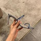 MQTIME  -  New Sexy Water Diamond Women's Thin Heel Strap High Heel Slippers