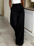 MQTIME  -  Women's High Waist Wide Leg Pants Office Work Trousers Casual Loose Fit Suit Pants for Female Streetwear Bottoms