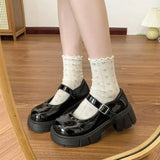 MQTIME  -  Women Platform Mary Jane Shoes Thick Block Heel Pumps Ladies Buckle Strap Lolita Jk Uniform Casual Spring Daily Dress Shoes