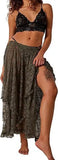 MQTIME  -  Ethnic style lace women's skirt retro irregular medium and long skirt lace curtain skirt cover