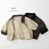 MQTIME  -  Spring New Children Long Sleeve Casual Coat Solid Boys Girls Vintage Jacket Baby Loose Tops Fashion Kids Clothes