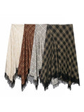 MQTIME  -  Women Vintage Chic Midi Skirt Elegant Women Plaid Lace Long Skirt New Summer  Commute Dinner Party Lady Skirt