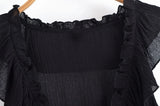 MQTIME  -  Summer New Arrivals Women's Retro Casual French Ruffle Sleeveless V-Neck Cake Skirt Fashion Mini Dress