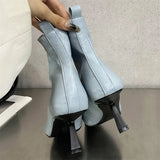 MQTIME  -  Sexy Women Ankle Boot Fashion Pointed Tip High Heeled Boots for Woman Luxury French Style Casual Shoe Designer Shoes Botas Mujer