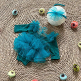MQTIME  -  Romper With Headband Baby Girl Jumpsuit Dress Net Yarn Multi-layer Lace Long Sleeve