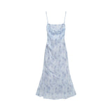 MQTIME  -  Luxury Elegant Sexy Club Party Birthday Dress Women Summer Slash Neck Sleeveless Print Floral Dress Backless Beach Long Dresses