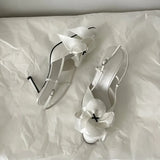 MQTIME  -  Fashion Womens Sandals French Romance High Heeled Sandals for Woman Exquisite Flower Casual Shoes Designer Shoes Sandalias Mujer