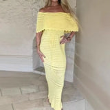 MQTIME  -  Summer New Women's Light and Mature Fashion One-line Collar Slim Hip Skirt