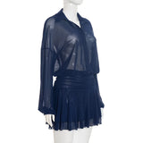 MQTIME  -  Sexy Ruffle Dress Two Piece Skirt Sets Party Wear 2025 Women Y2K Streetwear Fall Party Dress Elegant 2 Piece Sets Woman Outfit