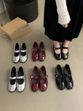 MQTIME  -  Wedding New Design Lolita Mary Janes Shoes Temperament Pumps Round Toe Thick Heels Buckle Strap Solid Color Handmade For Ladies