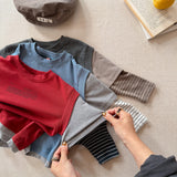 MQTIME  -  Spring New Children Long Sleeve T Shirts Fashion Girls False Two Piece T Shirts Kids Casual Tops Baby Boy Cotton Tees
