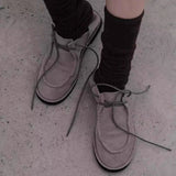 MQTIME  -  Women Shoes Nubuck Casual Flat Shoes Leather Single Shoes Ladies Walking Non Slip