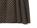  MQTIME  -  Elegant Plaid Long Skirts For Women Fashion Ruched New High Waist Midi Skirt High Street Casual Chic Party Skirts Mujer ﻿ ﻿