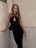 MQTIME  -  Sexy Metal Ring Hollow Out Halter Tank For Women Fashion Solid Sleeveless Slim Lady Tank Chic Summer Lady Streetwear 2025 New