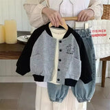 MQTIME  -   Autumn Boys Baseball Jackets Spring Casual Sport Coats Children Clothes Trendy Cartoon Print Outerwear 2-6 Years