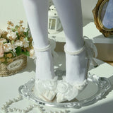 MQTIME  -  Elegant Rose Heels Pointed Toe Stiletto Handmade Embellished Romantic Victorian Ladies's Wedding Prom Party Lolita Pumps