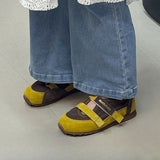 MQTIME  -  Summer Style Children's Girls Fashion Color-blocking Round-toe Flat Mary Jane Shoes Kids Toddler Princess Casual Sneakers