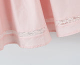MQTIME  -  Sexy Pink 3D Bow Strap Tank Dress Women Slim Low Waist Spliced Lace Pleated Hem Ball Gown Sling Dresses Short Party Robe