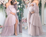  MQTIME  -  Elegant Sleepwear Women Bathrobe Off Shoulder Ruffles Wedding Bridal Robe Customize Nightgown Pajamas