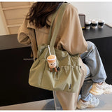 MQTIME  -  Casual Commuter Large Capaci Nylon Tote Bag Women's New 2025 College Student Class Bag Commuter Single oulder Tote Bag