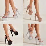 MQTIME  -  Spring and Autumn New Super High Heel Thin Heel Women's Sandals Waterproof Table Thin Strap Sandals Women's Shoes