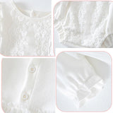 MQTIME  -  2Piece Spring Autumn Infant Girl Clothes Korean Cute Lace Cotton Long Sleeve Baby Romper Bodysuit+Hair Band Newborn Items BC1757