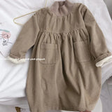 MQTIME  -  Girls Padded Dress Children Autumn Winter Gown Kids Casual Long-sleeved Vestidos 2024 New Toddler Plus Velvet Fashion Clothing