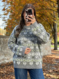  MQTIME  -  Women's Soft Knitted Pullover Women Fashion Long Sleeve Vintage Jacquard Sweater New Casual Loose Knitwear Tops ﻿ ﻿