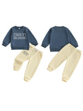 MQTIME  -  Kids 2-Piece Autumn Ensemble with Printed Sweatshirt and Pants - Stylish Toddler Outfit for Fall Season