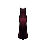 MQTIME  - Sexy Luxury Woman Evening Dress Red Mesh Gothic Elegant Party Bodycon Dresses Maxi Dress Chic Female Night Club Outfits