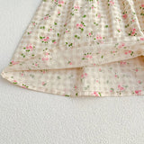 MQTIME  -  New Summer Kids Party Dresses Short Sleeved Cotton Floral Printing 2-6Yrs Baby Girls Princess Dress Sisters Clothes