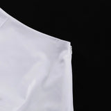 MQTIME  -  White Shirt and Cake Skirt Set for Women Set with Turn Down Collar Long - Sleeve Design Shirt and High Waisted Short Skirt