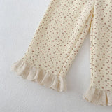 MQTIME  -  Spring New Baby Long Sleeve Clothes Set Girls Waffle Lace Sweatshirt + Lace Trousers 2pcs Suit Toddler Loose Floral Outfits