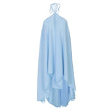 MQTIME  -  Halter Pleated Backless Irregular Mini Dress Women Off Shoulder Sexy Big Swing A-line Holiday Dresses 2025 Summer Party Robe