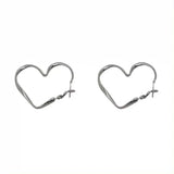 Mqtime Trendy Heart Alloy Earring For Women Girls Cute Silver Color Geometric Metal Earrings Party Birthday Daily Jewelry Accessories
