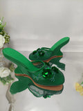 MQTIME  -  European and American Fashion Hollow Flower Baotou Banquet Half Slippers for Women's Outdoor Versatile Slope Heel Fashion Shoes