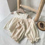  MQTIME  -  New Summer Newborn Baby Girls Clothing Set Sleeveless Cotton Solid Color Shirt+Pants Toddler Baby Girls Clothes Suit