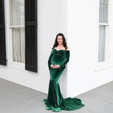  MQTIME  -  Shoulderless Maternity Dresses For Photo Shoot Sexy Long Pregnancy Dress Maxi Gown  Pregnant Women Photography Props