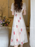 MQTIME  -  Summer Women Fashion Elegant Casual Midi Party Dress Vintage Chic A-Line Floral Vestidos Female Clothes Long Robe New Mujers