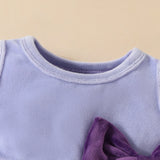 MQTIME  -  3Piece Spring Autumn Toddler Girl Clothes Baby Dresses Fashion Fleece Solid Long Sleeve Tops+Flowers Dress Newborn Items BC1405