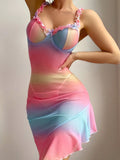 MQTIME  -  Women s Lace Trimmed Satin Chemise Nightgown Elegant V-Neck Slip Dress Sleepwear Lingerie with Floral Embroidery