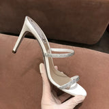 MQTIME  -  New Sexy Water Diamond Women's Thin Heel Strap High Heel Slippers
