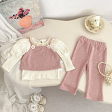 MQTIME  -  New Autumn Infant Baby Girls Sports Clothes Suit Sleeveless Vest+Pants Long Sleeved T-shirt 0-5Yrs Children Clothes Set