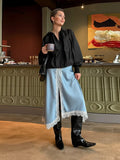  MQTIME  -  Fashion Women Lace Patchwork Skirt Elegant Solid Split A Line Midi Skirts Female 2026 Spring Summer Casual Chic Lady Clothes