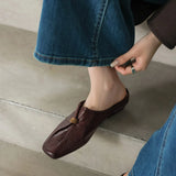 MQTIME  -  Retro Women's Shoes Exquisite Soft Leather Mueller Slippers for Woman Fashion Vacation Casual Shoes Designer Shoes Zapatos Mujer