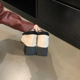 MQTIME  -  New Mary Jane Shoes Thick Heel Women Suede Square Toe Shallow Ballet Shoes Designer Female 2024 Autumn Eelgant Dress Pumps
