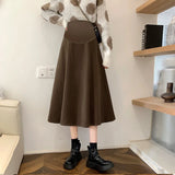 Mqtime Workplace Cotton Long Fashion Maternity Half Skirts for Pregnant Large Size Pregnancy New Arrival Women Clothes